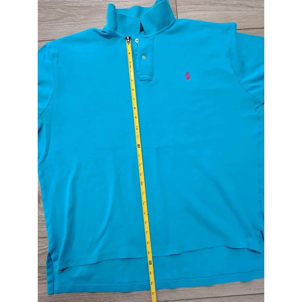 POLO RALPH LAUREN MEN's  SIZE XLT LIGHT BLUE POLO SHIRT W/PONY LOGO  EUC